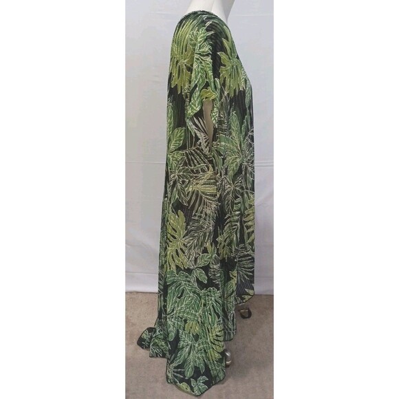 Cha Cha Vente Dress Women 3X Black Green Tropical Knit Coverup Mini Casual - Picture 8 of 16